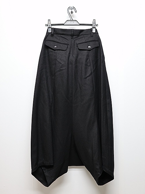 JULIUSꥦ/WOOL/RAYON RING KERSEY TROUSERS10/BLACK