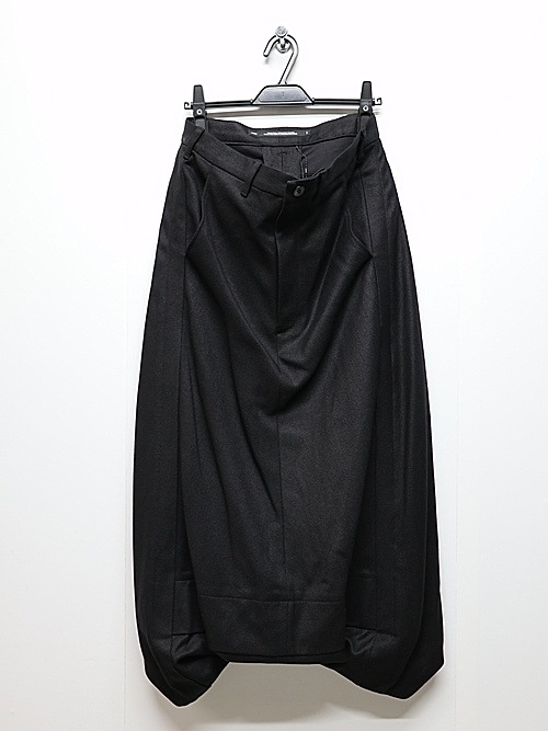 JULIUSꥦ/WOOL/RAYON RING KERSEY TROUSERS10/BLACK