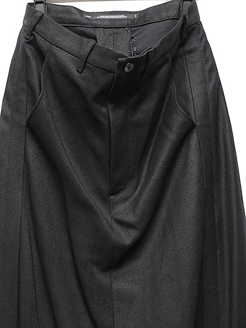 JULIUSꥦ/WOOL/RAYON RING KERSEY TROUSERS10/BLACK