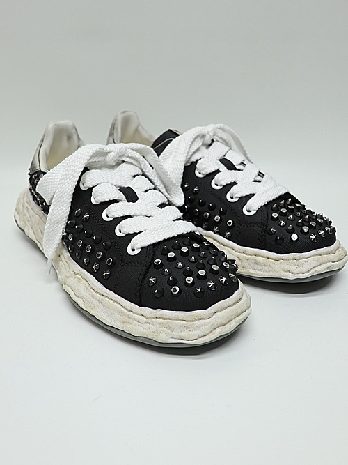 Maison MIHARA YASUHIROCHARLES original sole studded canvas Low-Top sneakers/BLK