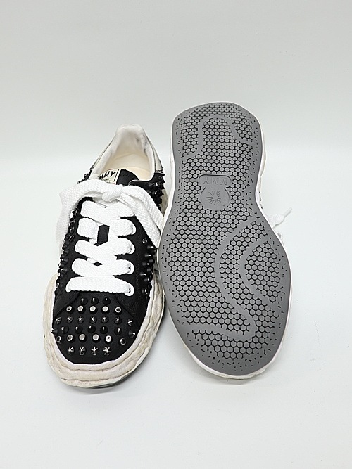 Maison MIHARA YASUHIROCHARLES original sole studded canvas Low-Top sneakers/BLK