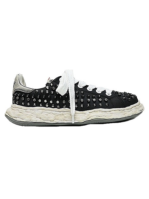 Maison MIHARA YASUHIROCHARLES original sole studded canvas Low-Top sneakers/BLK