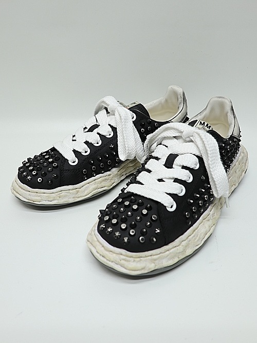 Maison MIHARA YASUHIROCHARLES original sole studded canvas Low-Top sneakers/BLK