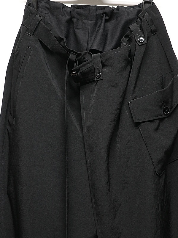 Ground Y�����饦��ɥ磻/TA/PE CREPE DE CHINE WRAP PANTS/BLACK