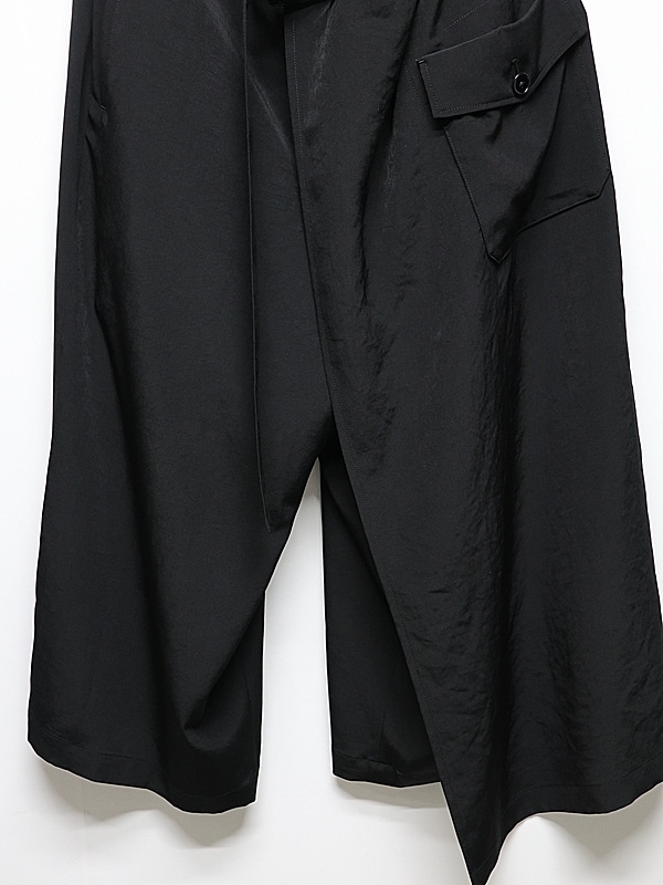 Ground Y�����饦��ɥ磻/TA/PE CREPE DE CHINE WRAP PANTS/BLACK