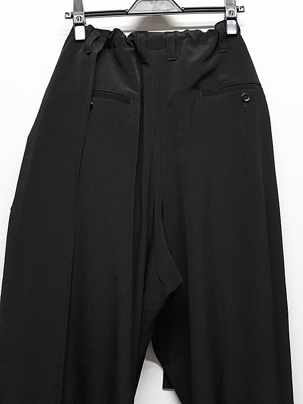 Ground Y�����饦��ɥ磻/TA/PE CREPE DE CHINE WRAP PANTS/BLACK