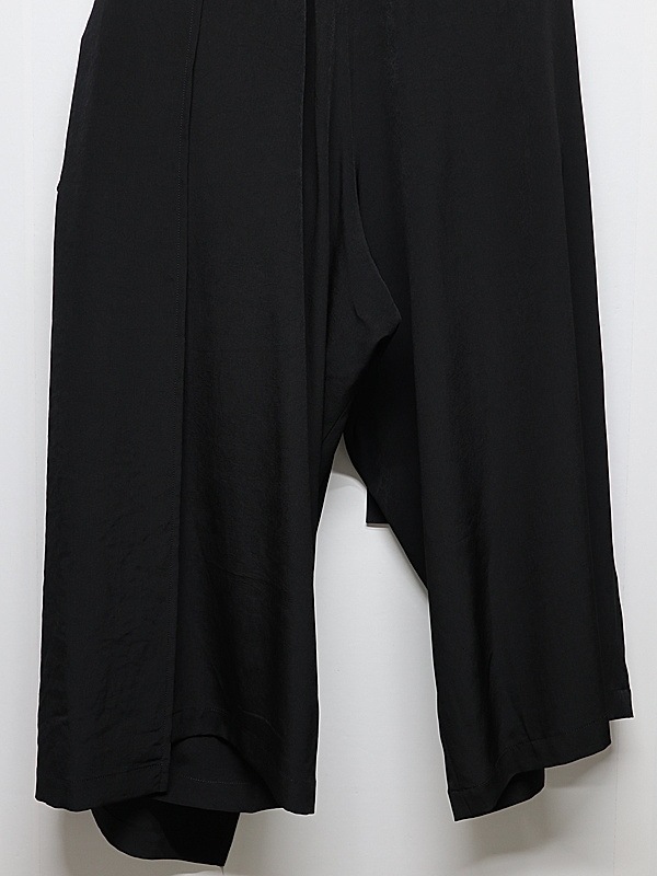 Ground Y�����饦��ɥ磻/TA/PE CREPE DE CHINE WRAP PANTS/BLACK