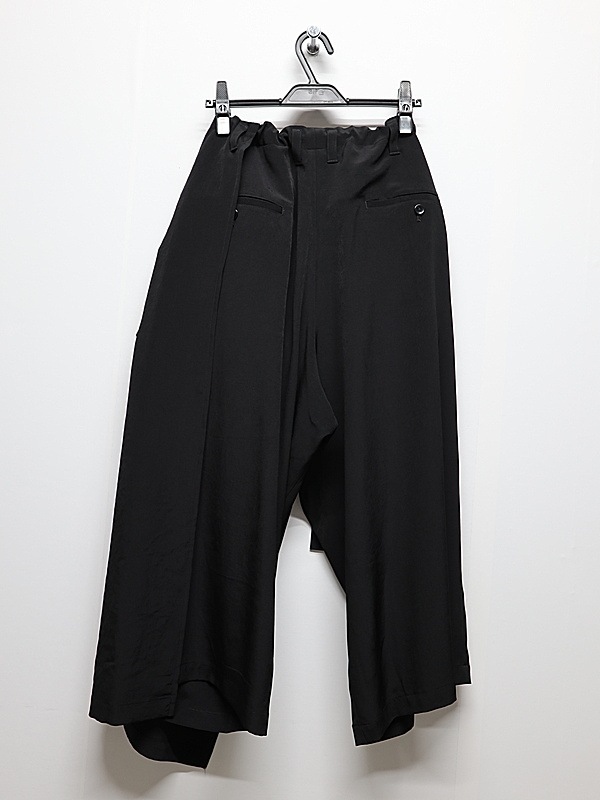 Ground Y�����饦��ɥ磻/TA/PE CREPE DE CHINE WRAP PANTS/BLACK