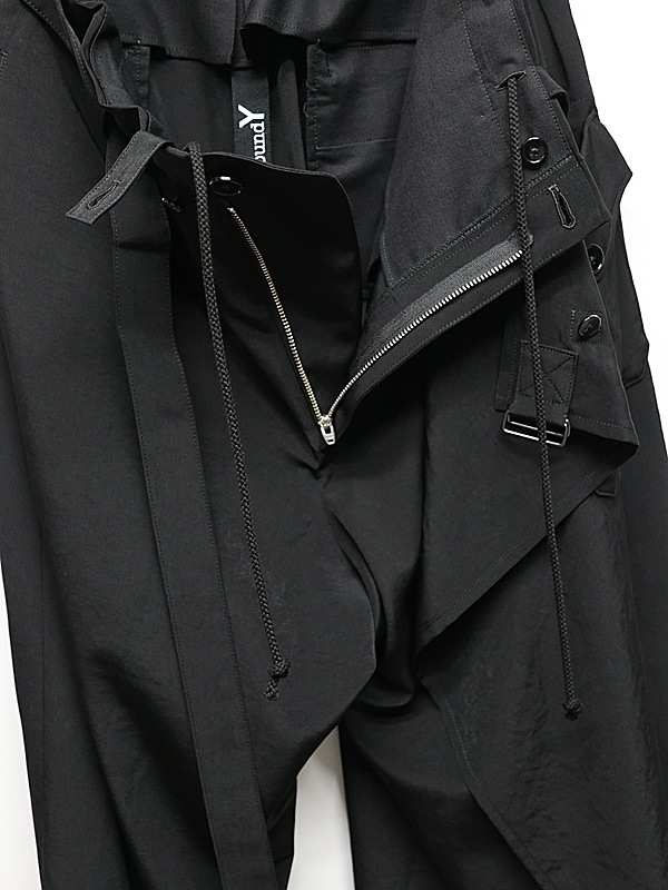 Ground Y�����饦��ɥ磻/TA/PE CREPE DE CHINE WRAP PANTS/BLACK