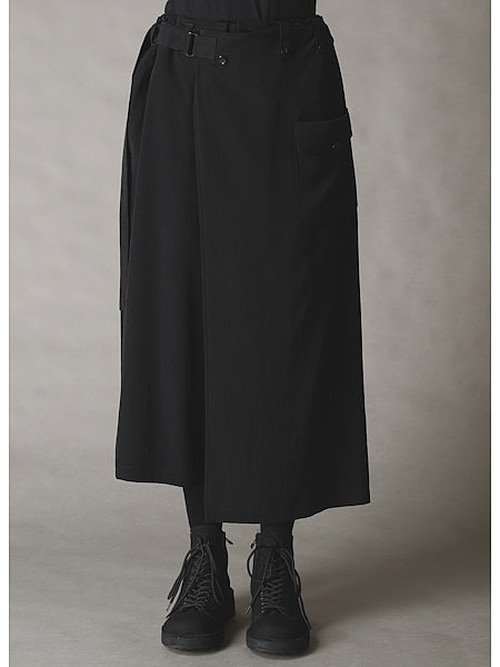 Ground Y�����饦��ɥ磻/TA/PE CREPE DE CHINE WRAP PANTS/BLACK
