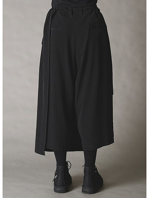 Ground Y�����饦��ɥ磻/TA/PE CREPE DE CHINE WRAP PANTS/BLACK