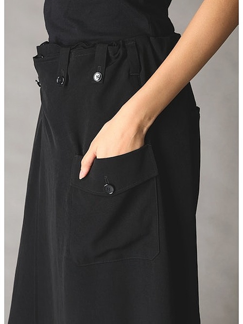 Ground Y�����饦��ɥ磻/TA/PE CREPE DE CHINE WRAP PANTS/BLACK