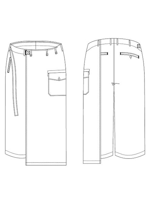 Ground Y�����饦��ɥ磻/TA/PE CREPE DE CHINE WRAP PANTS/BLACK