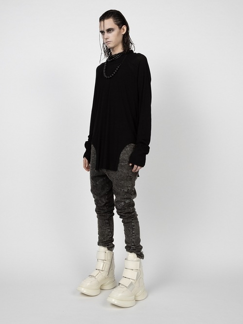 SALE40%OFF/JULIUS����ꥦ��/COTTON RIB CUT & SEWN3/BLACK.