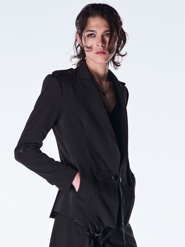 (ͽ���ʡ�9������10������ͽ��/kiryuyrik������奦����奦/PE Gabardine Short Goth Jacket/Black