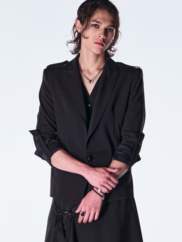 (ͽ���ʡ�9������10������ͽ��/kiryuyrik������奦����奦/PE Gabardine Short Goth Jacket/Black