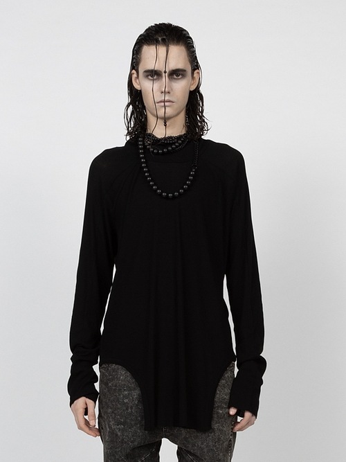 SALE40%OFF/JULIUS����ꥦ��/COTTON RIB CUT & SEWN3/BLACK.