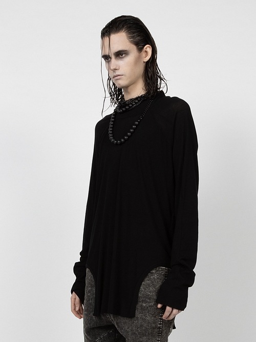 SALE40%OFF/JULIUS����ꥦ��/COTTON RIB CUT & SEWN3/BLACK.