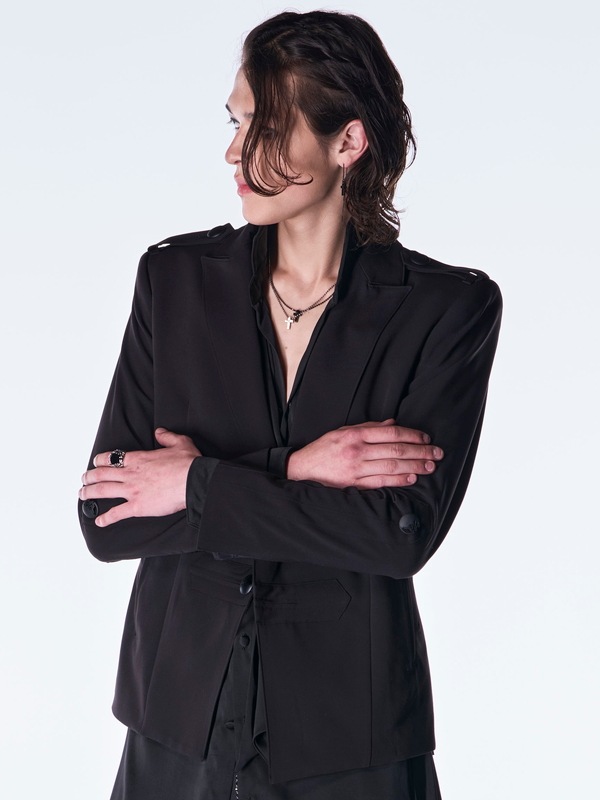 (ͽ���ʡ�9������10������ͽ��/kiryuyrik������奦����奦/PE Gabardine Short Goth Jacket/Black
