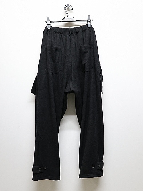 Yohji Yamamoto襦ޥ/SOFT JERSEY HEM TAB PANTS/BLACK.