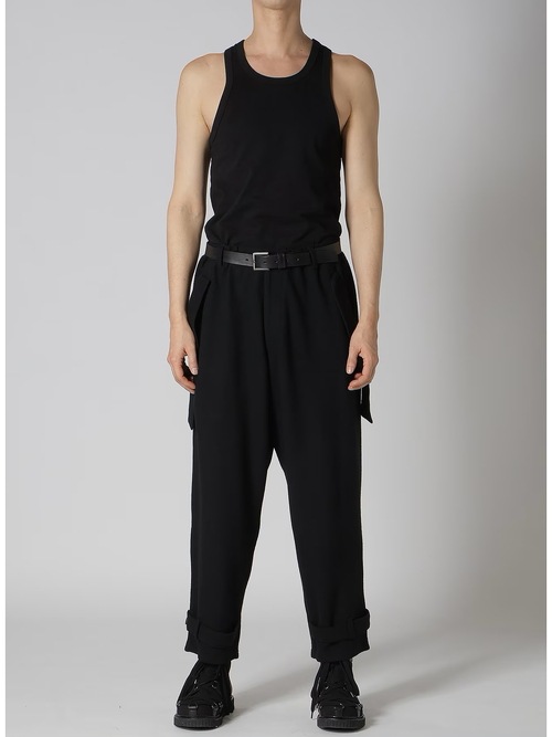 Yohji Yamamoto襦ޥ/SOFT JERSEY HEM TAB PANTS/BLACK.