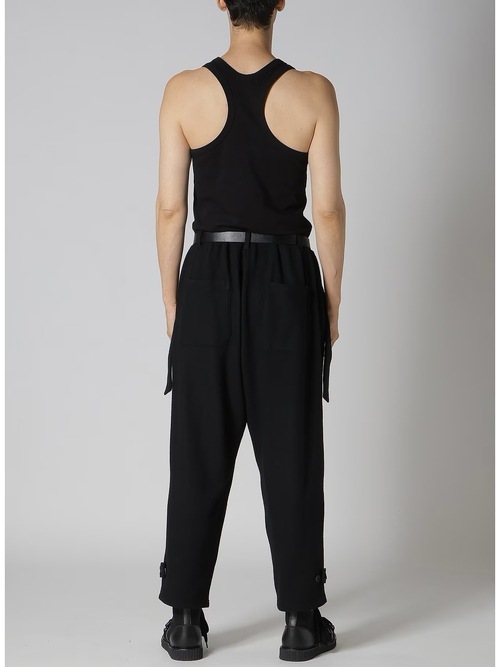 Yohji Yamamoto襦ޥ/SOFT JERSEY HEM TAB PANTS/BLACK.