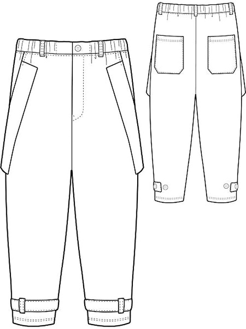 Yohji Yamamoto襦ޥ/SOFT JERSEY HEM TAB PANTS/BLACK.