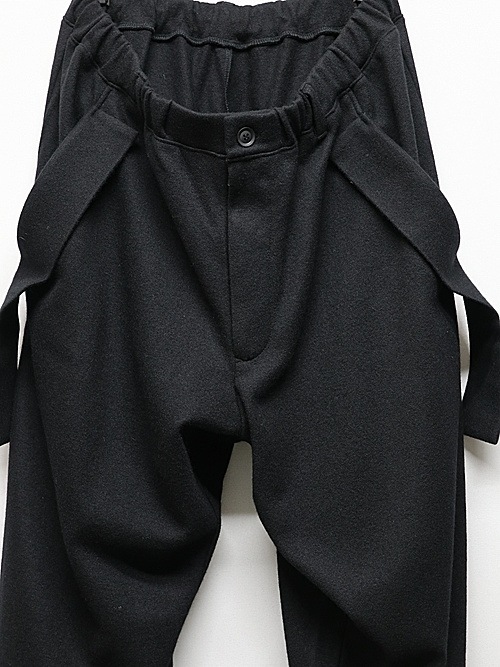 Yohji Yamamoto襦ޥ/SOFT JERSEY HEM TAB PANTS/BLACK.