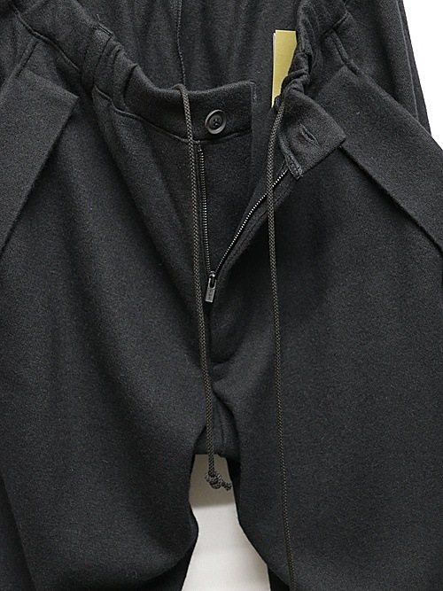 Yohji Yamamoto襦ޥ/SOFT JERSEY HEM TAB PANTS/BLACK.