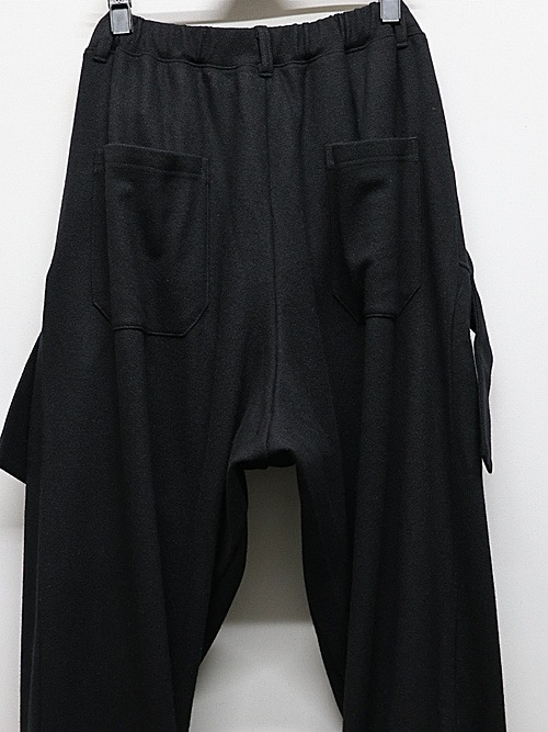 Yohji Yamamoto襦ޥ/SOFT JERSEY HEM TAB PANTS/BLACK.