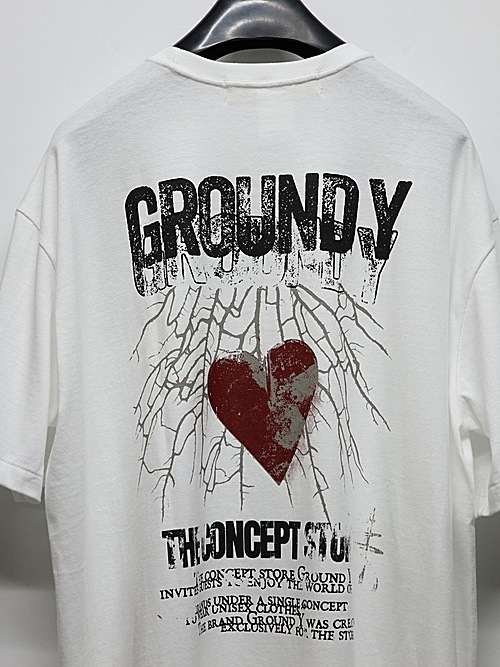 Ground Y饦ɥ磻/20/cotton jesey Heart/WHITE