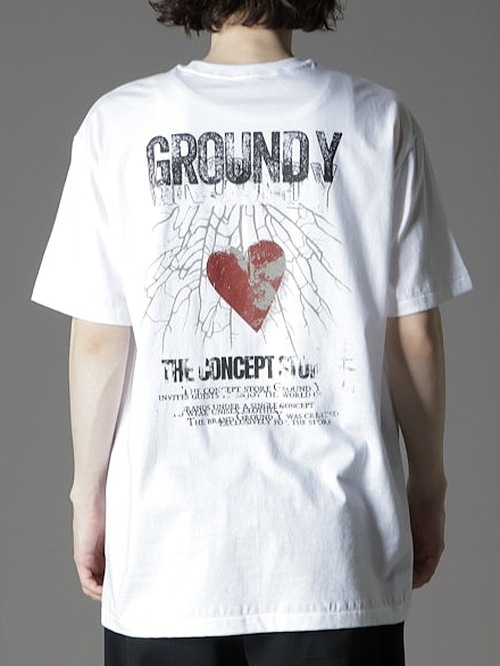 Ground Y饦ɥ磻/20/cotton jesey Heart/WHITE