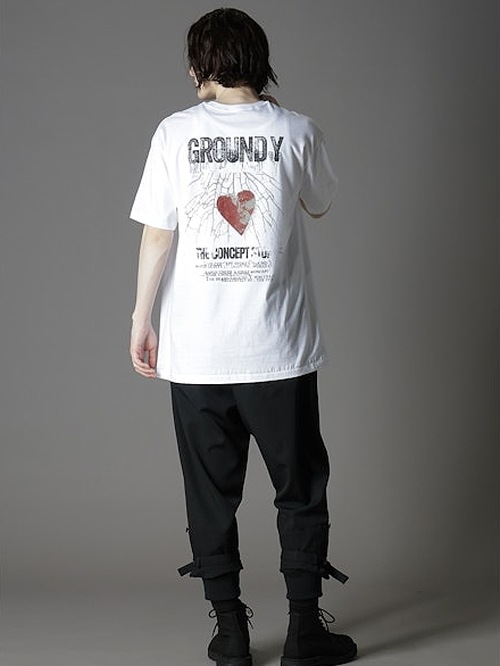 Ground Y饦ɥ磻/20/cotton jesey Heart/WHITE