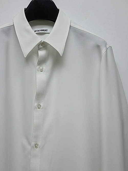ATTACHMENT�������å�����/PE CONPACT TWILL REGULAR COLLAR DRESS SHIRTS/WHITE