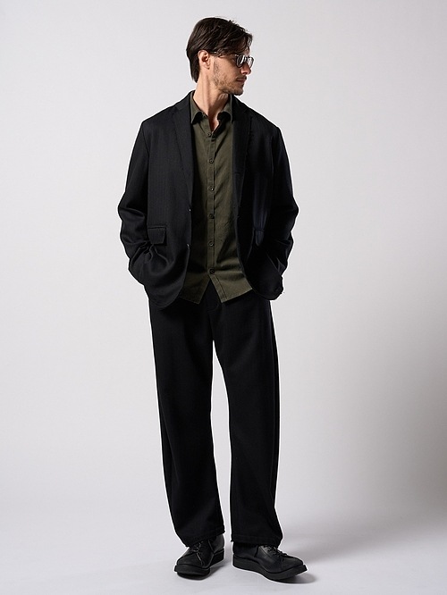 (ͽ���ʡ�9��10������ͽ��/wjk�����֥른��������/venetian stripe wide banana slacks/black