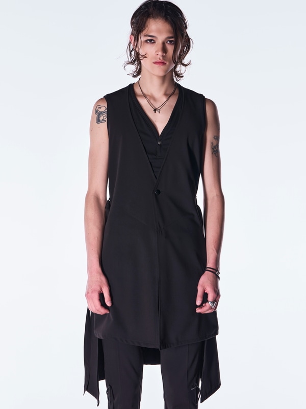 (ͽ���ʡ�9������10������ͽ��/kiryuyrik������奦����奦/PE Gabardine Flare Vest/Black