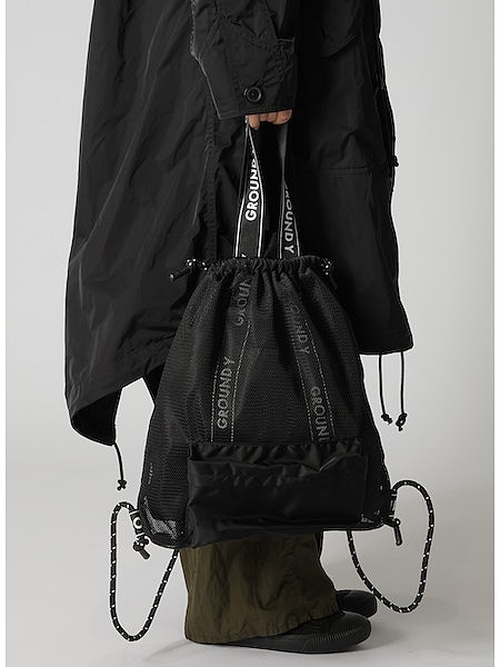 Ground Y�����饦��ɥ磻/2WAY MESH BAG PACK/BLK.
