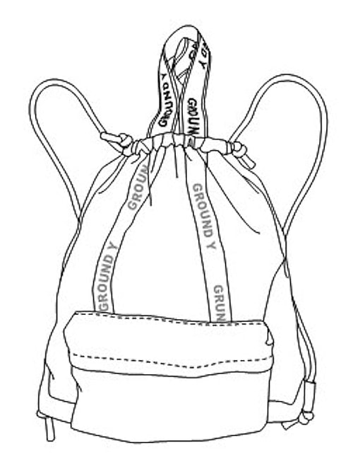 Ground Y�����饦��ɥ磻/2WAY MESH BAG PACK/BLK.