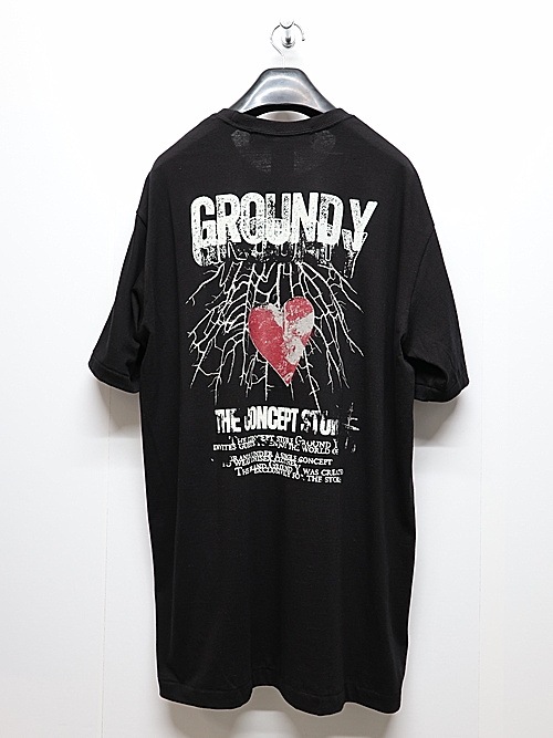 Ground Y�����饦��ɥ磻/20/cotton jesey Heart/BLACK