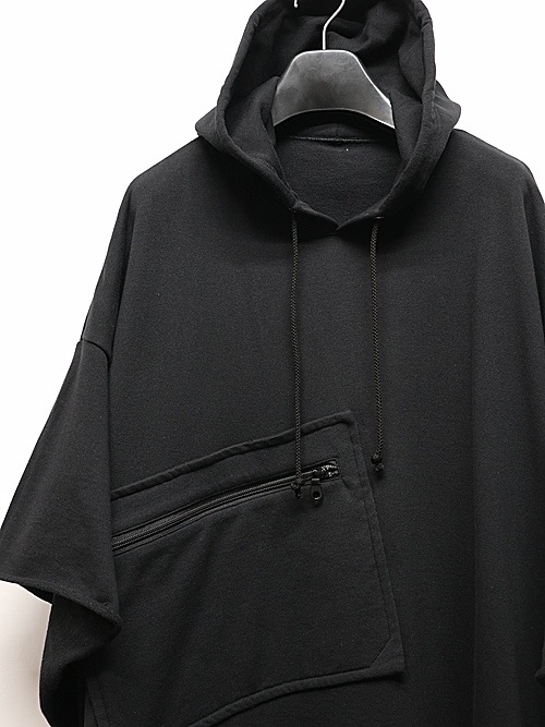 SALE30%OFF/Ground Y�����饦��ɥ磻/40/20 MINI FLEECE CHEST POCKET LONG HOODIE/BLACK.