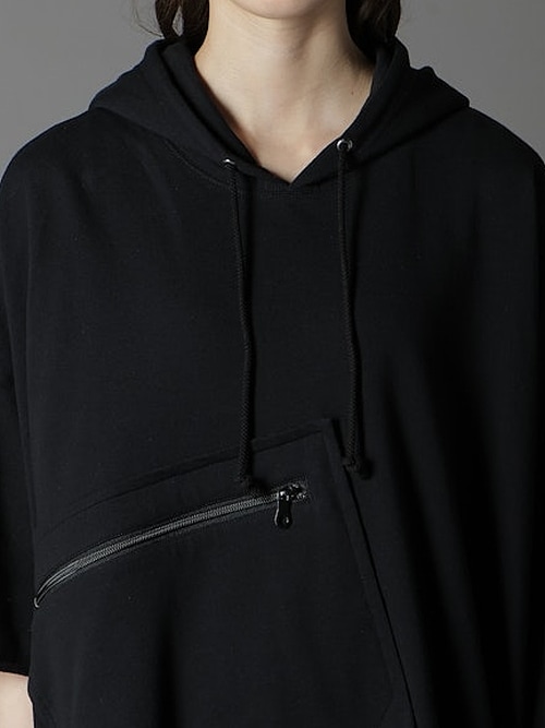SALE30%OFF/Ground Y�����饦��ɥ磻/40/20 MINI FLEECE CHEST POCKET LONG HOODIE/BLACK.