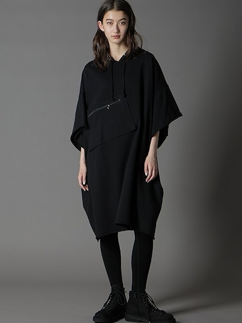SALE30%OFF/Ground Y�����饦��ɥ磻/40/20 MINI FLEECE CHEST POCKET LONG HOODIE/BLACK.