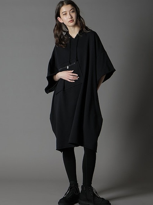 SALE30%OFF/Ground Y�����饦��ɥ磻/40/20 MINI FLEECE CHEST POCKET LONG HOODIE/BLACK.