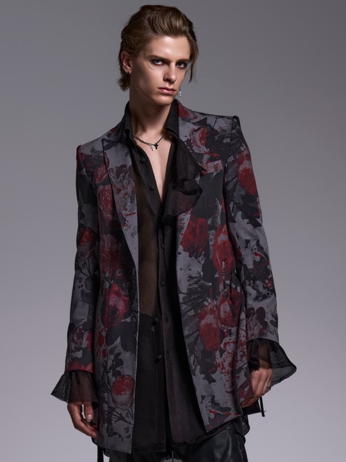 (ͽ���ʡ�5��6������ͽ��/kiryuyrik������奦����奦/Gray Flora Gabardine Long Jacket/Gray