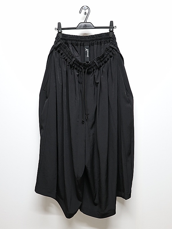 Ground Y�����饦��ɥ磻/TA/PE CREPE DE CHINE CULOTTE PANTS/BLACK