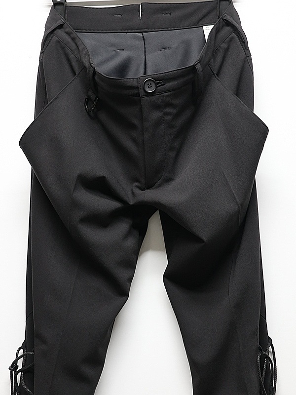 (ͽ���ʡ�9������10������ͽ��/kiryuyrik������奦����奦/PE Gabardine Lace Up Flare Slacks/Black