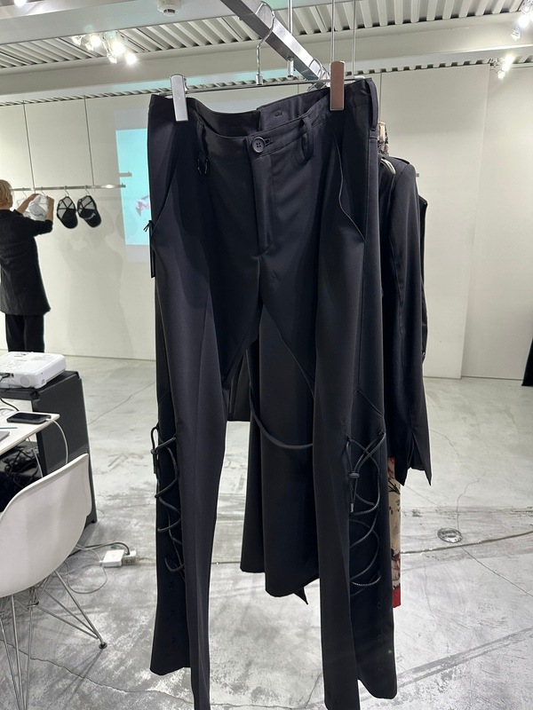 (ͽ���ʡ�9������10������ͽ��/kiryuyrik������奦����奦/PE Gabardine Lace Up Flare Slacks/Black