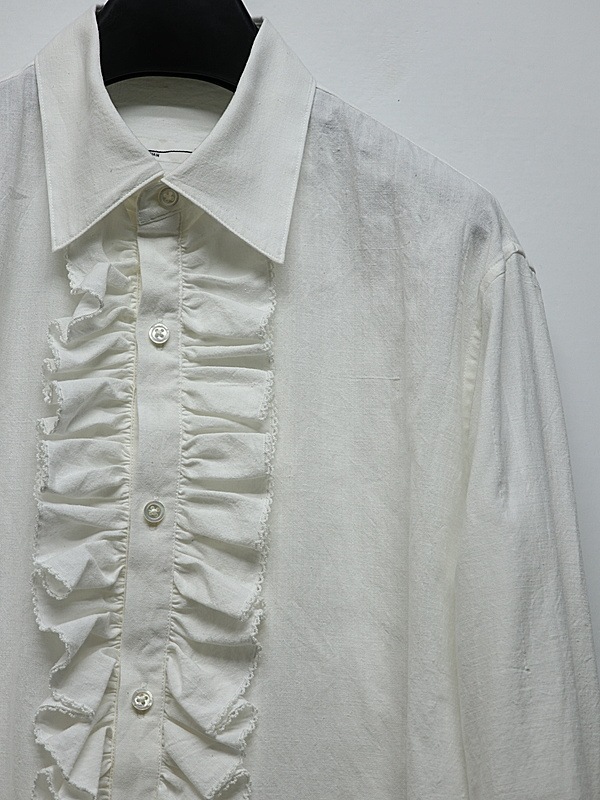 LAD MUSICIAN����å� �ߥ塼�������/KHADI CALICO FRILL SHIRT/WHITE