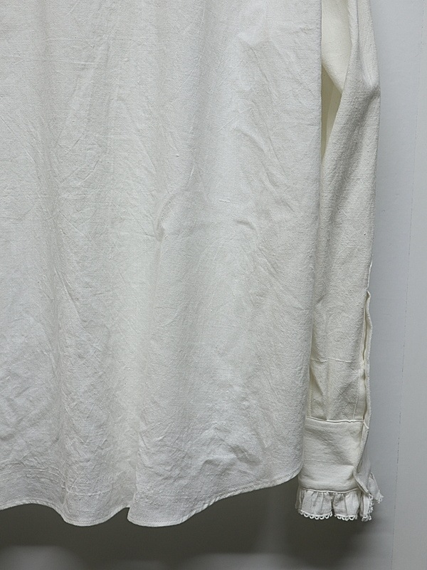 LAD MUSICIAN����å� �ߥ塼�������/KHADI CALICO FRILL SHIRT/WHITE