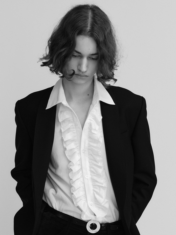 LAD MUSICIAN����å� �ߥ塼�������/KHADI CALICO FRILL SHIRT/WHITE